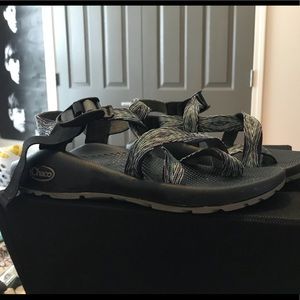 Blue, White, Purple Toe Strapped Chacos